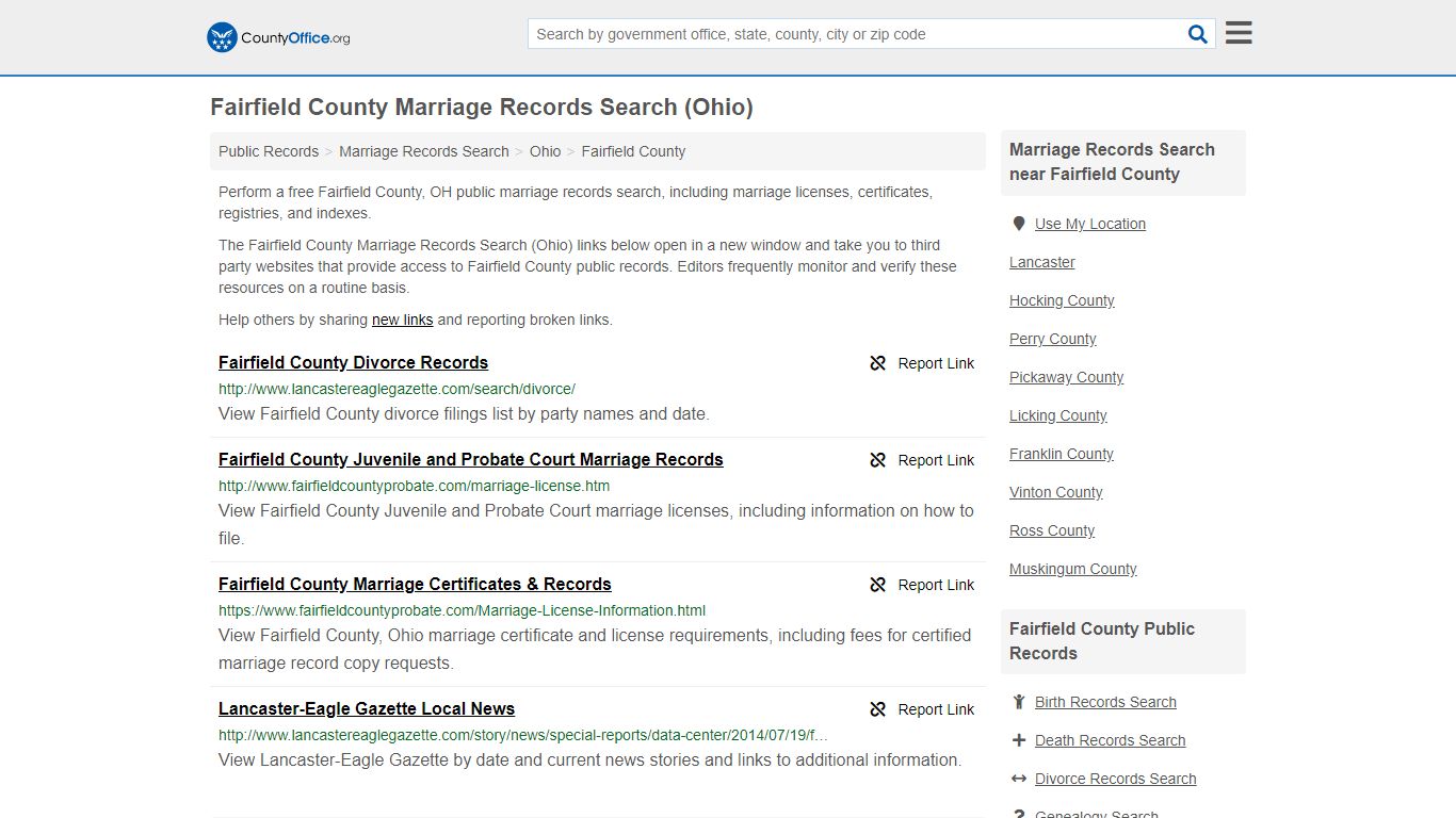 Marriage Records Search - Fairfield County, OH (Marriage ...